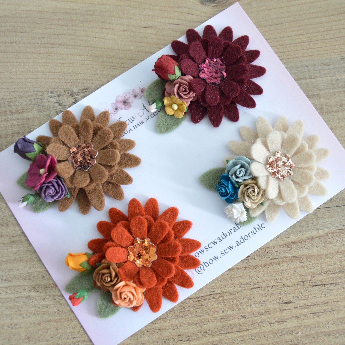 Fall flower clusters | Hair clips / Headbands