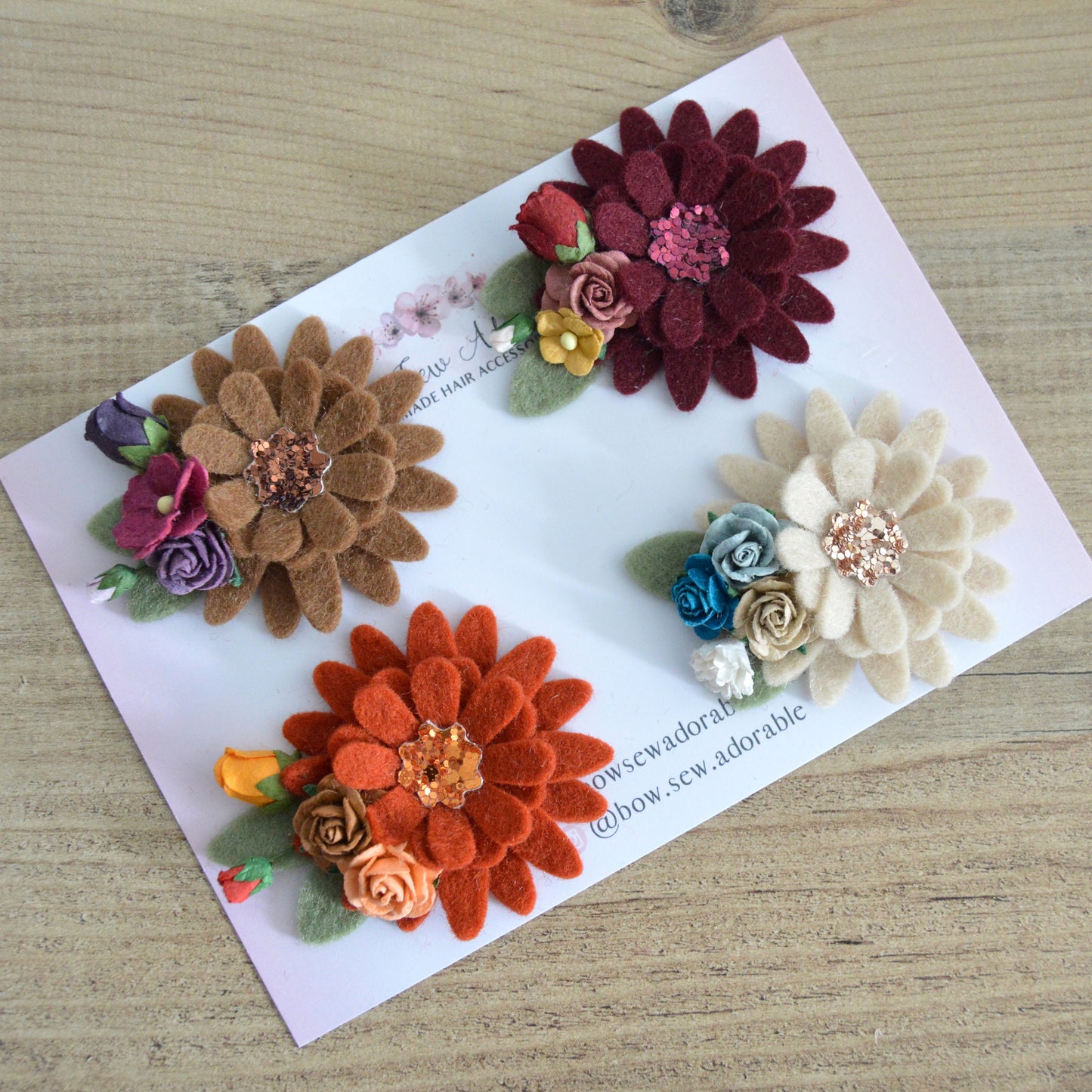 Fall flower clusters | Hair clips / Headbands