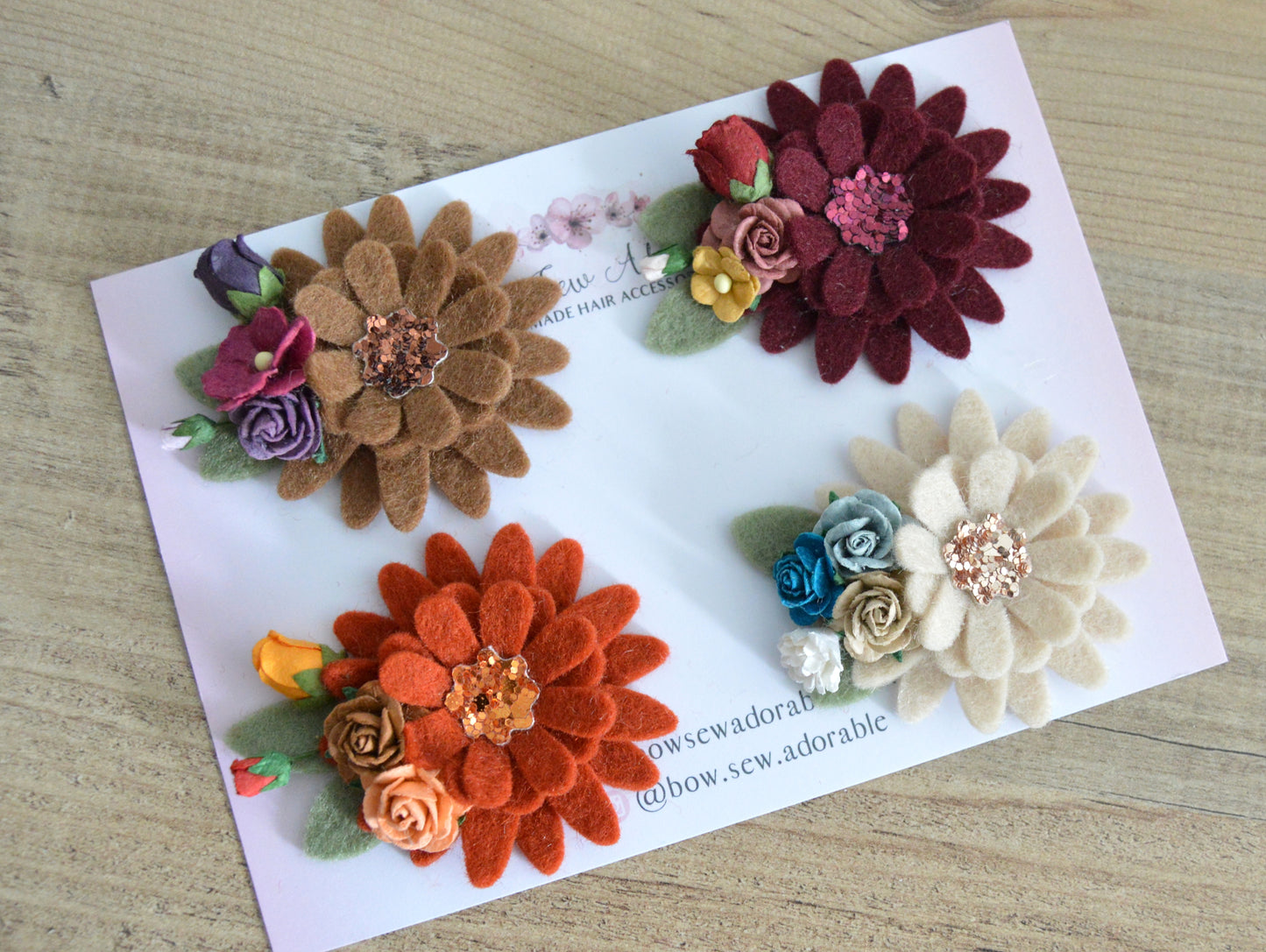 Fall flower clusters | Hair clips / Headbands