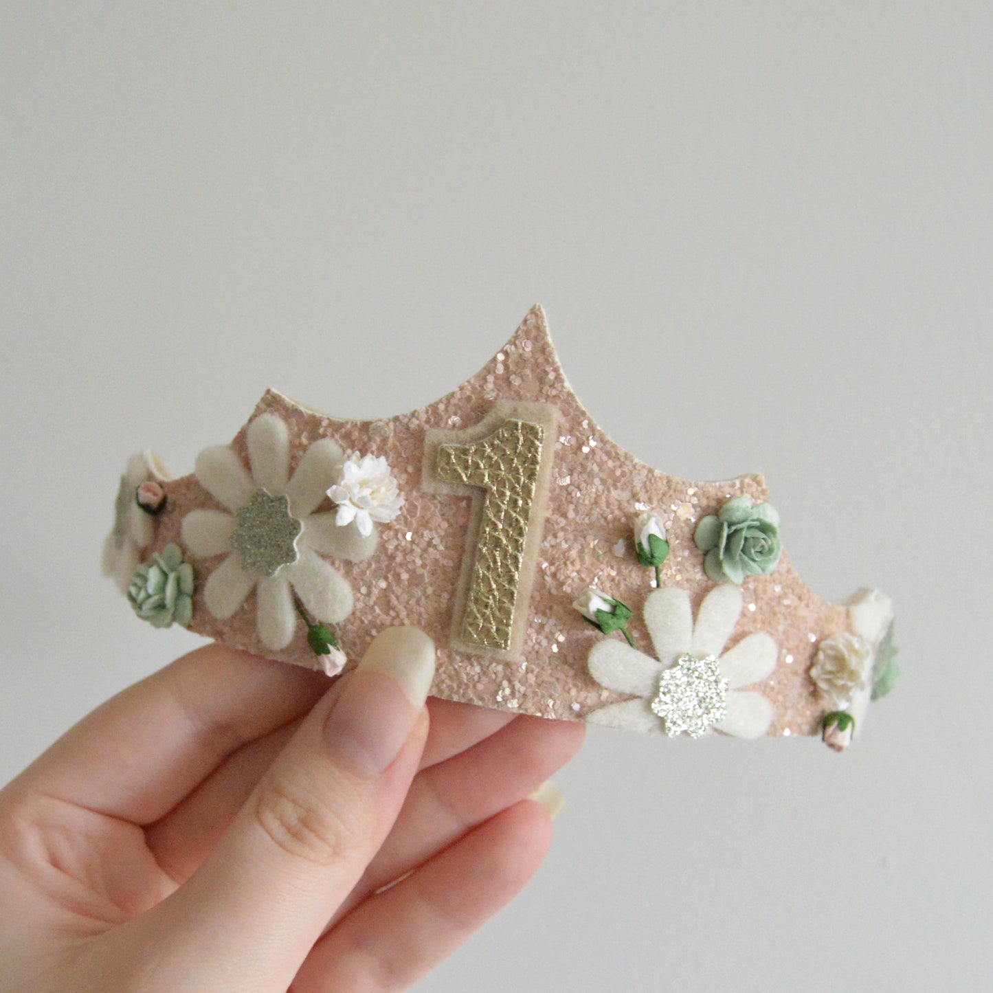 Sage floral | Birthday tiara