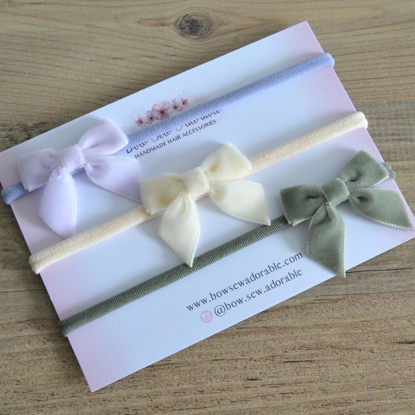 Mini velvet sailor bows | Headband / clips