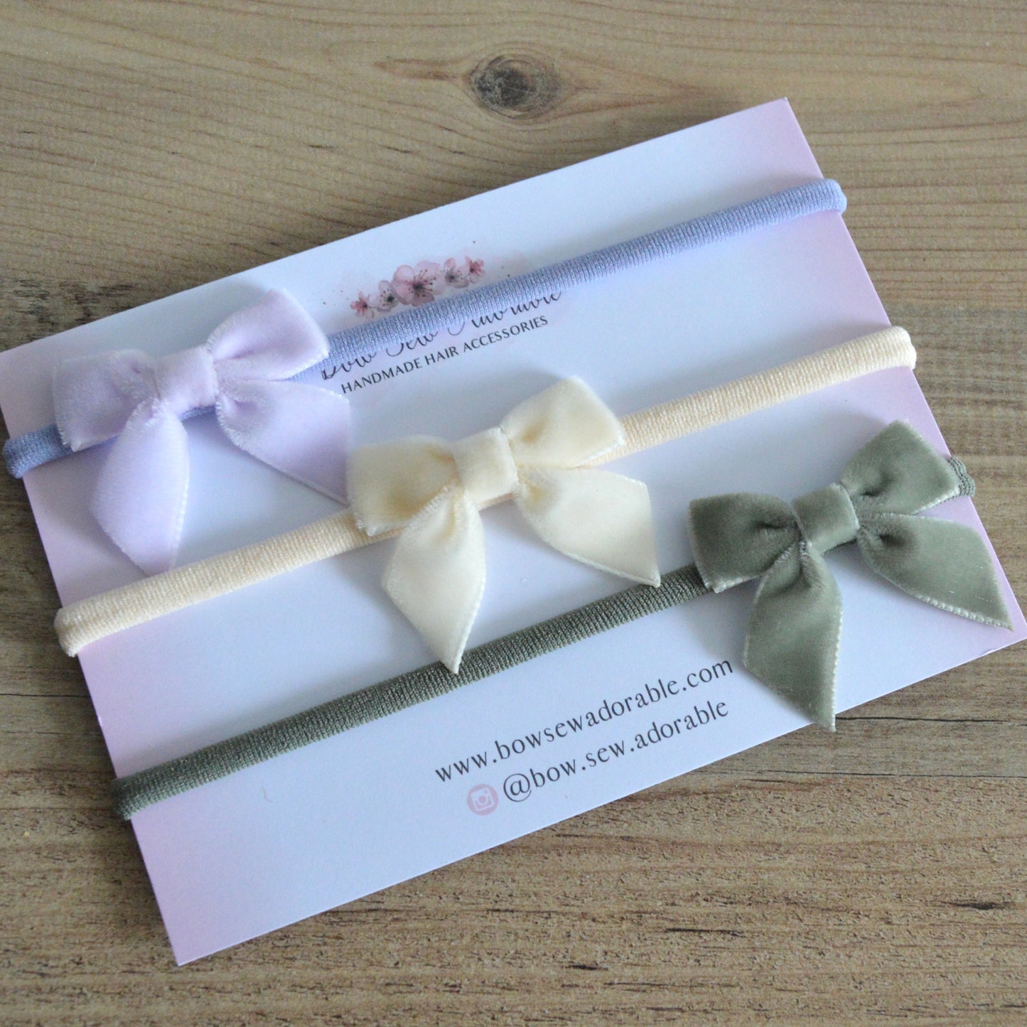Mini velvet sailor bows | Headband / clips