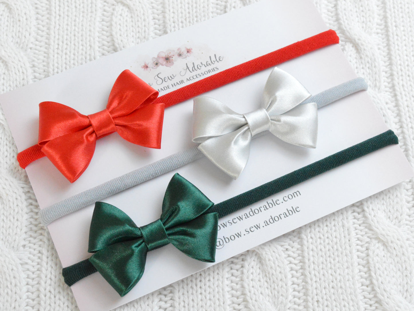 Mini Christmas satins | Hair bows