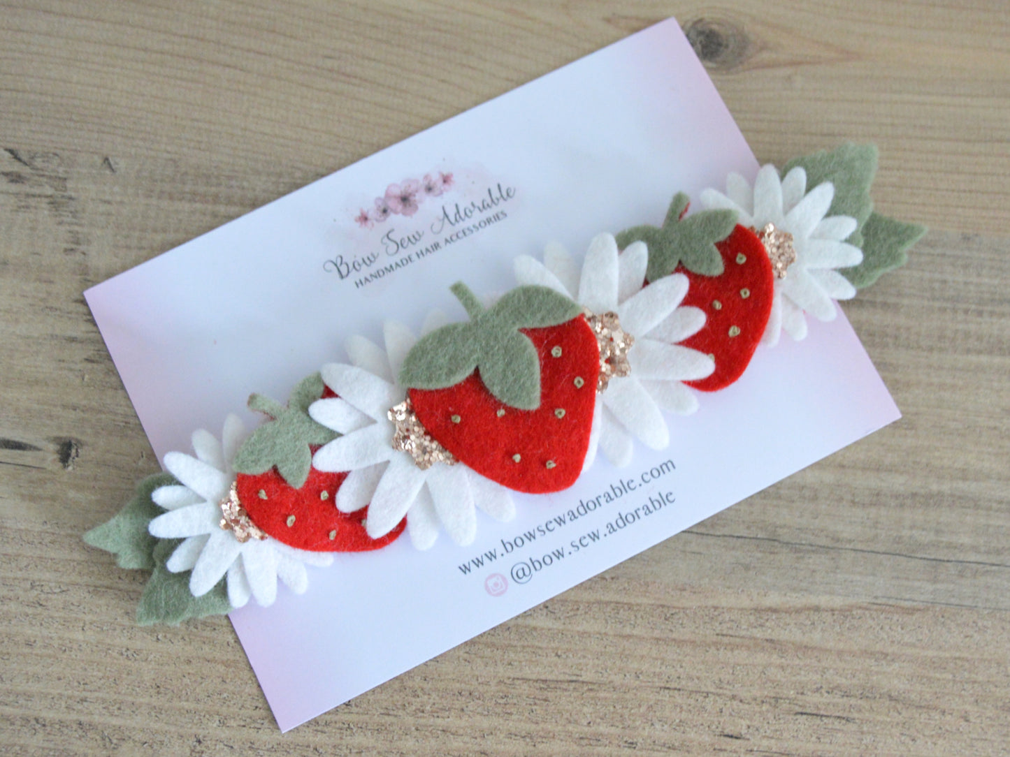 Strawberry & daisies | Flower headband