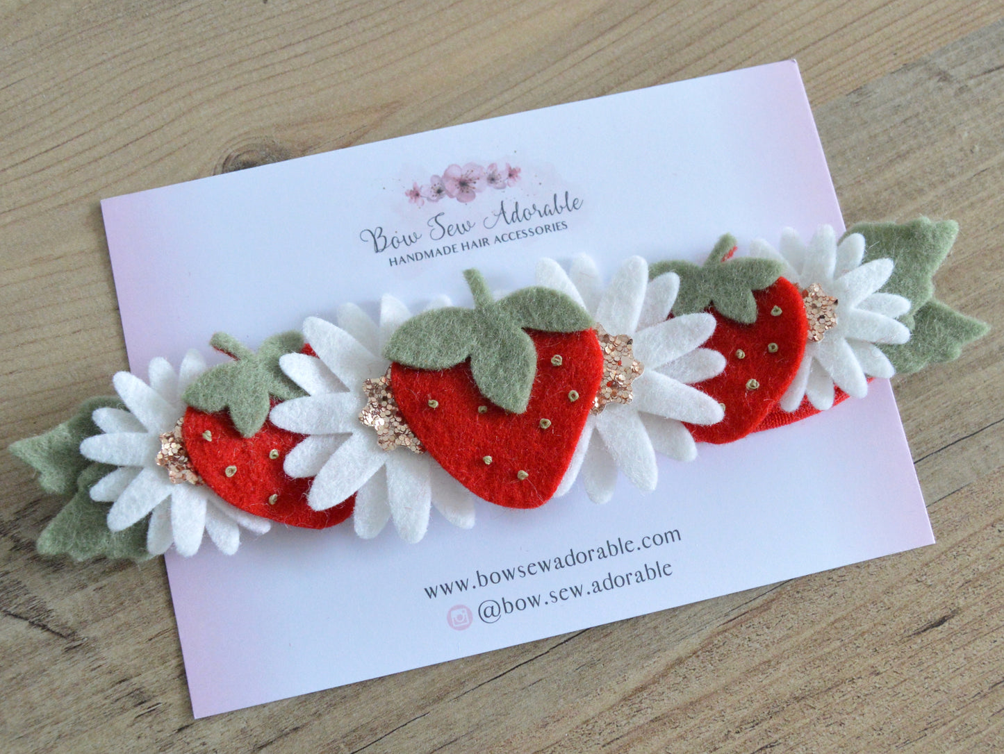 Strawberry & daisies | Flower headband