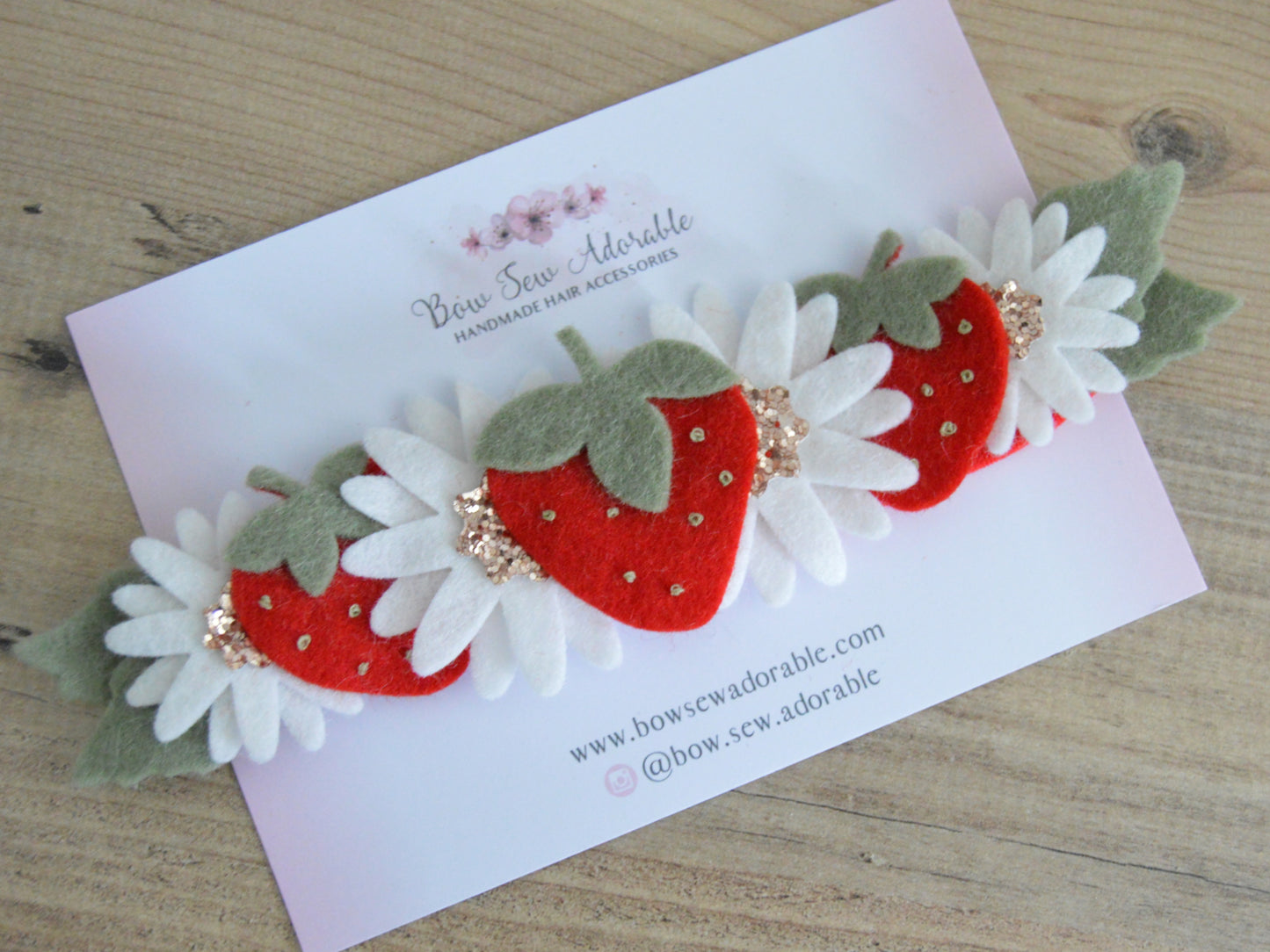 Strawberry & daisies | Flower headband