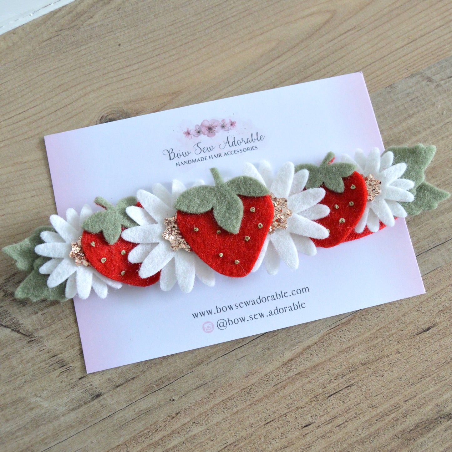 Strawberry & daisies | Flower headband