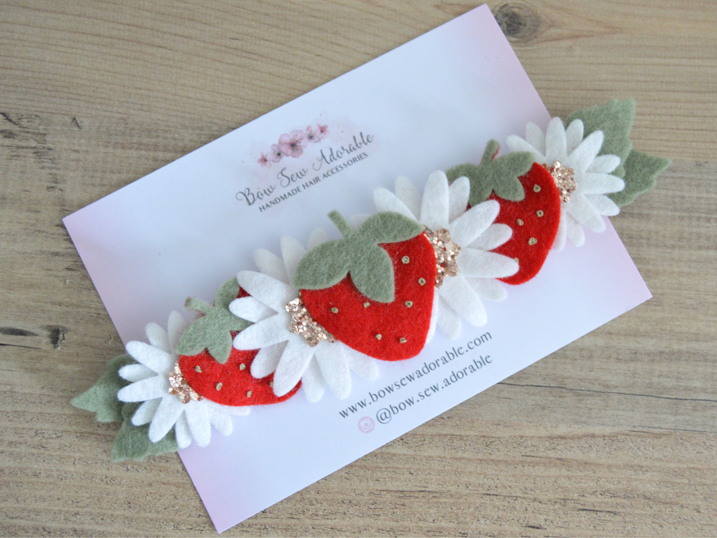 Strawberry & daisies | Flower headband