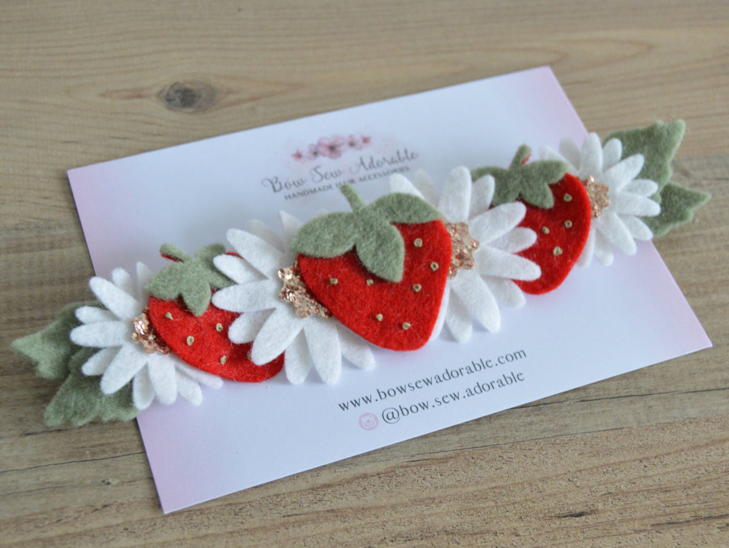 Strawberry & daisies | Flower headband
