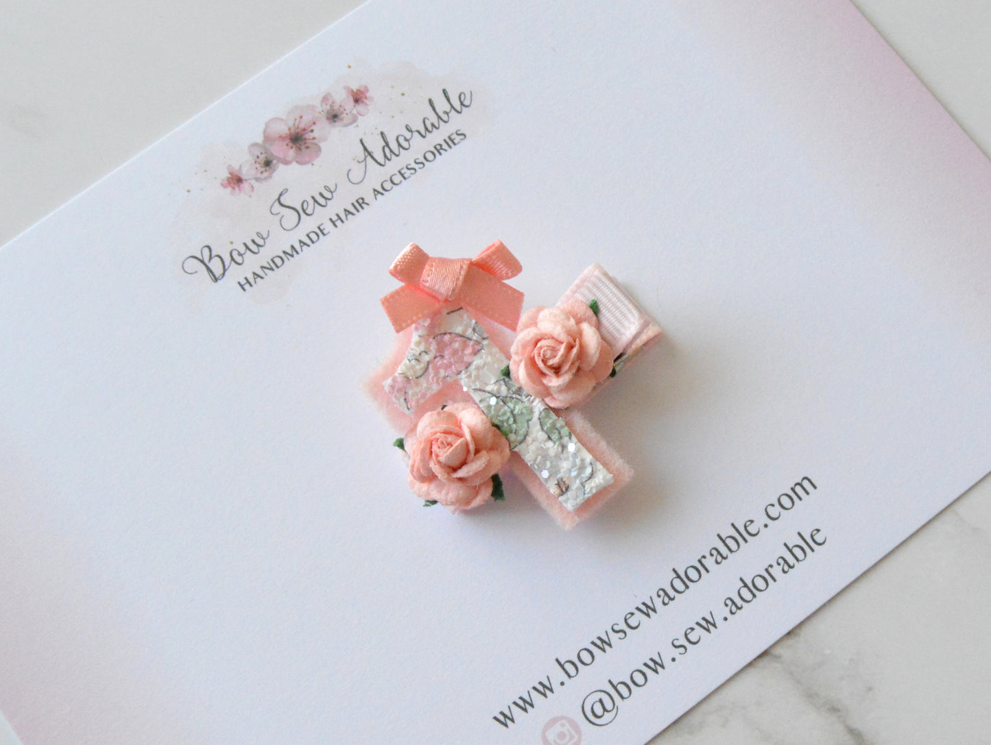 Dainty floral numbers | Birthday clip/headband