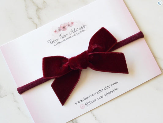 Wine velvet | Hair bow