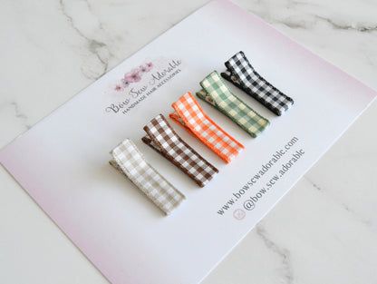 Gingham fringe clips | Hair clip set