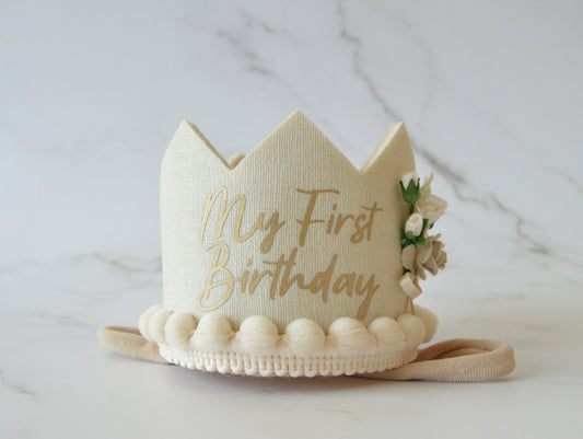 My First Birthday | Champagne | Birthday Crown