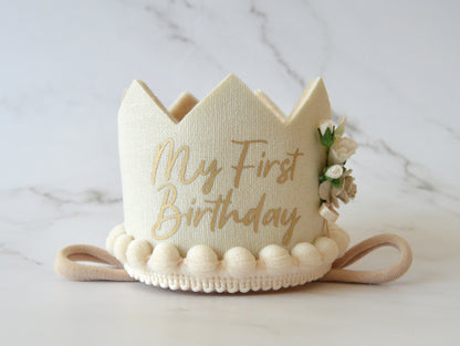 My First Birthday | Champagne | Birthday Crown