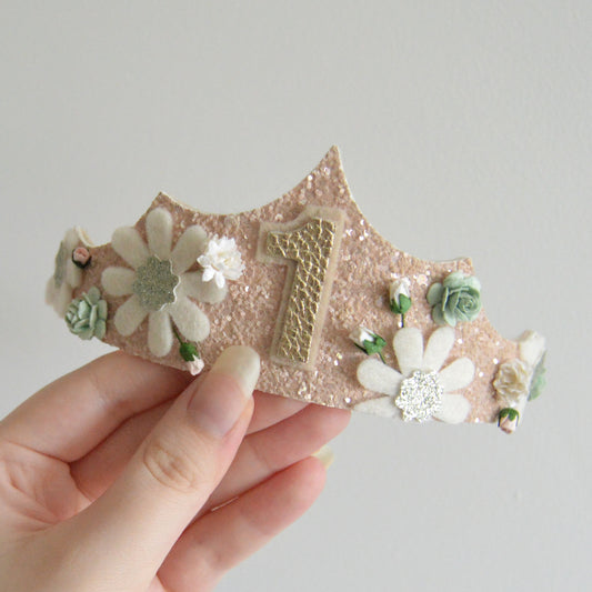 Sage floral | Birthday tiara