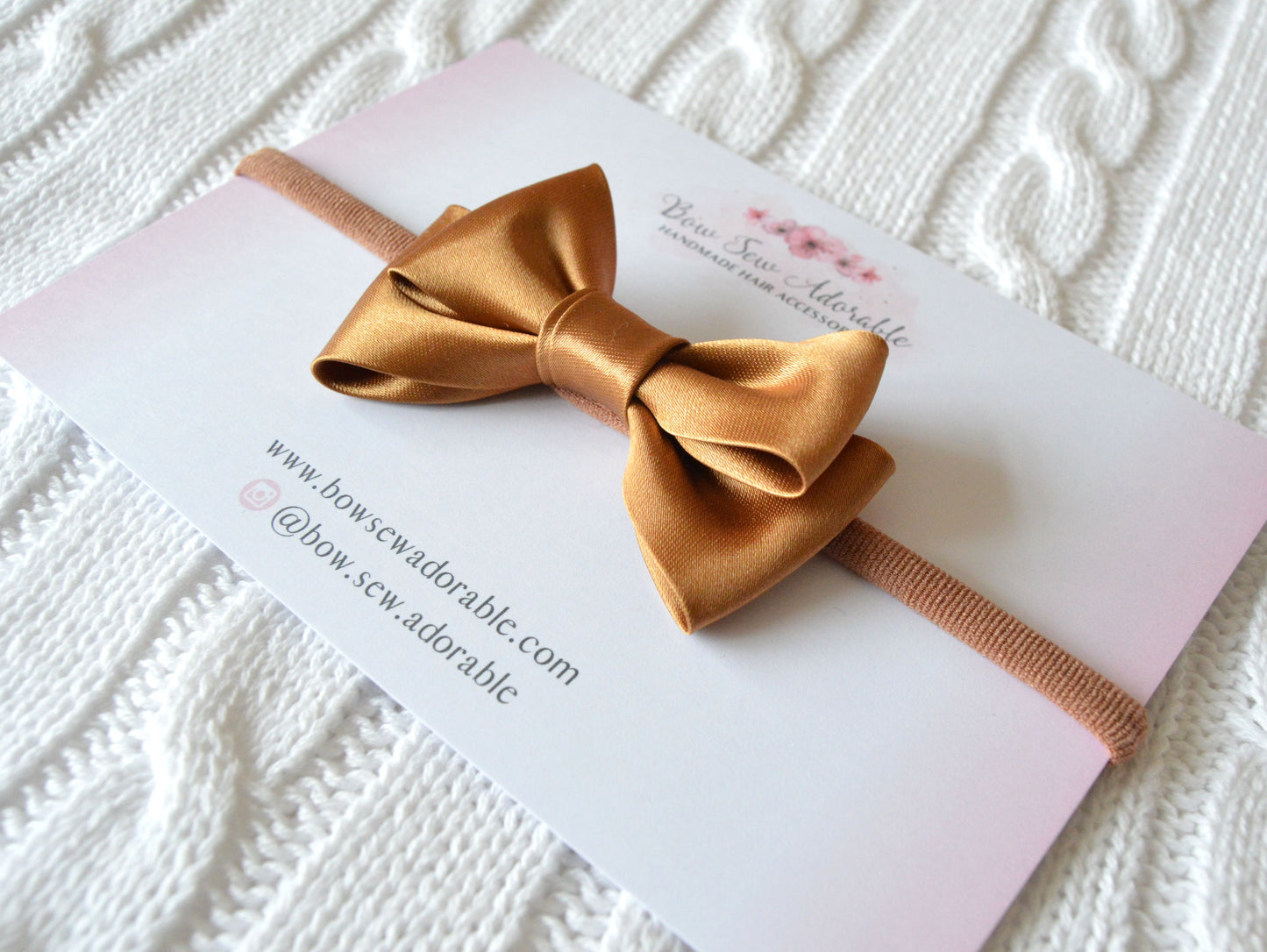 Copper satin bias | Hair bow