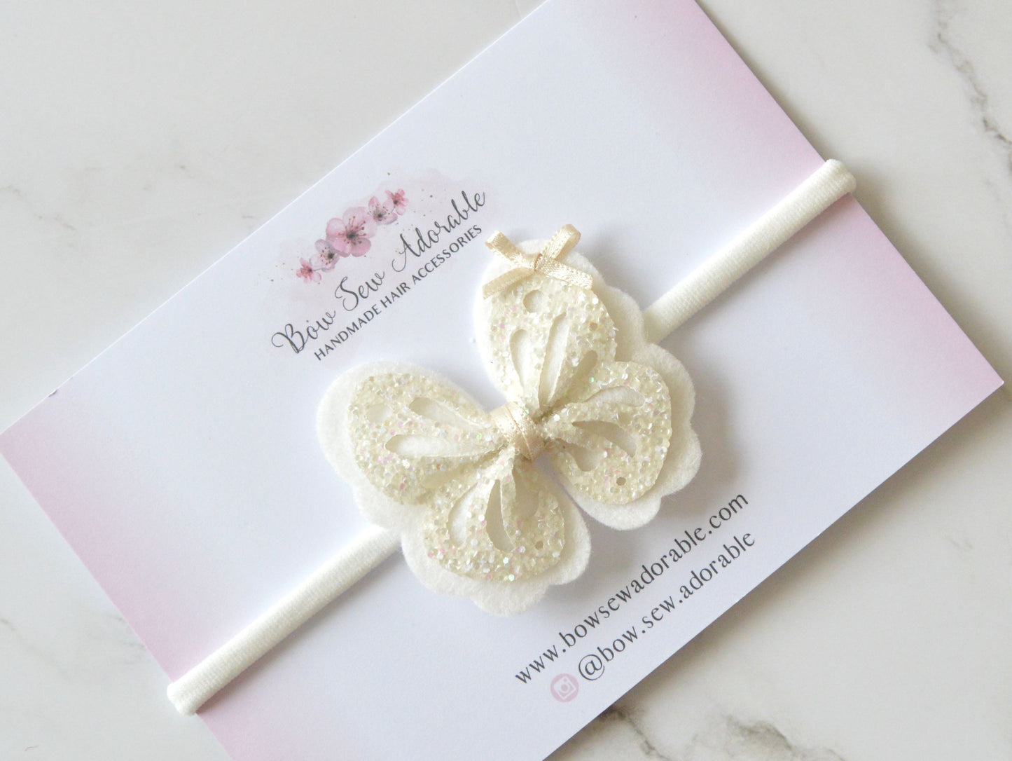 Ivory white butterfly | Headband/clip