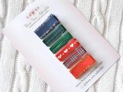 Winter ribbon clip set