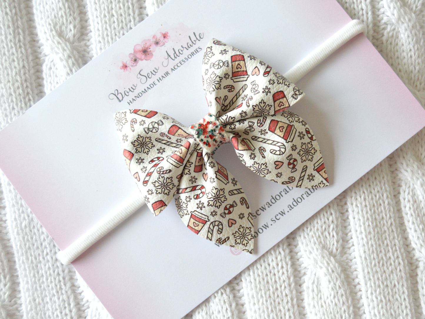 Peppermint hot cocoa | Hair bow