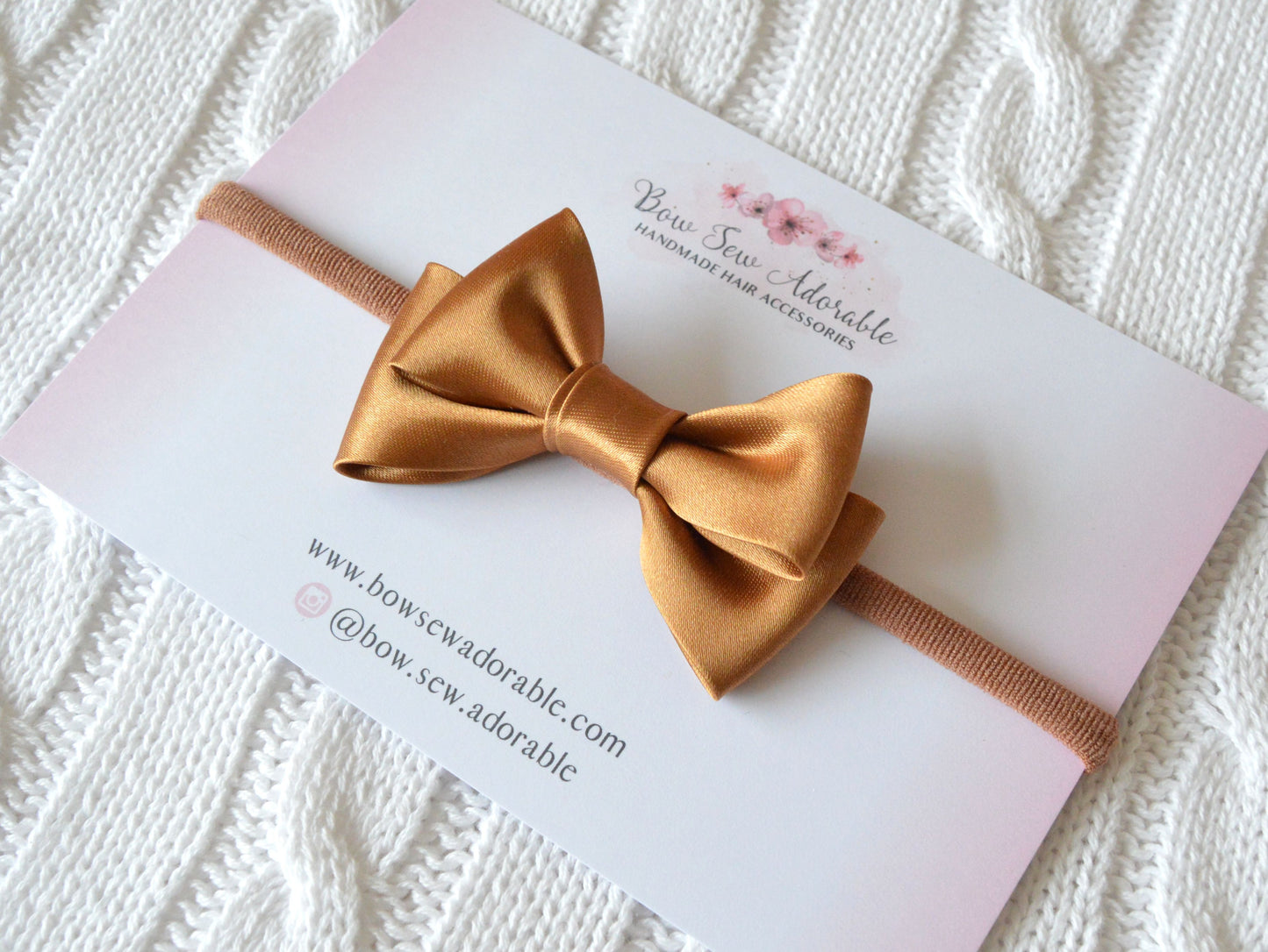 Copper satin bias | Hair bow