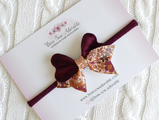 Burgundy fall | Hair bow