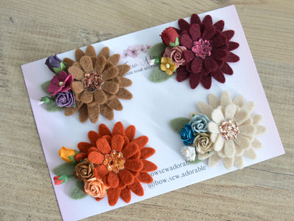 Fall flower clusters | Hair clips / Headbands