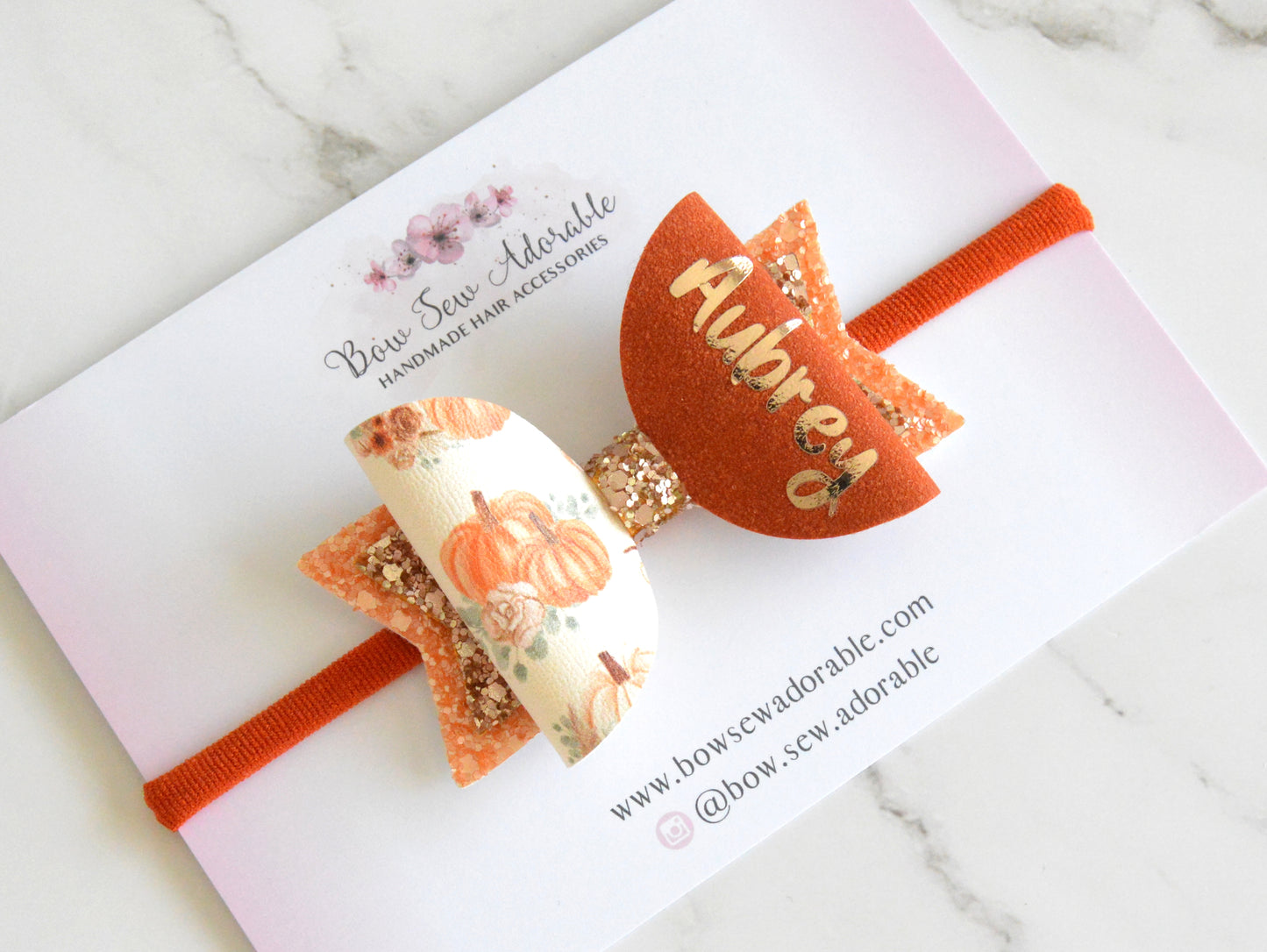 Personalised pumpkins | Hair bow