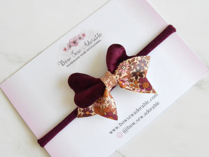 Burgundy fall | Hair bow