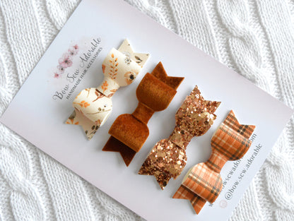 Cinnamon spice | Hair bow set