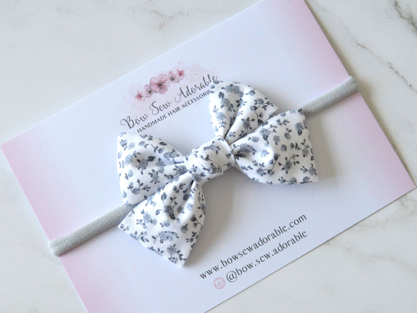 Dainty floral toile | Hair bow