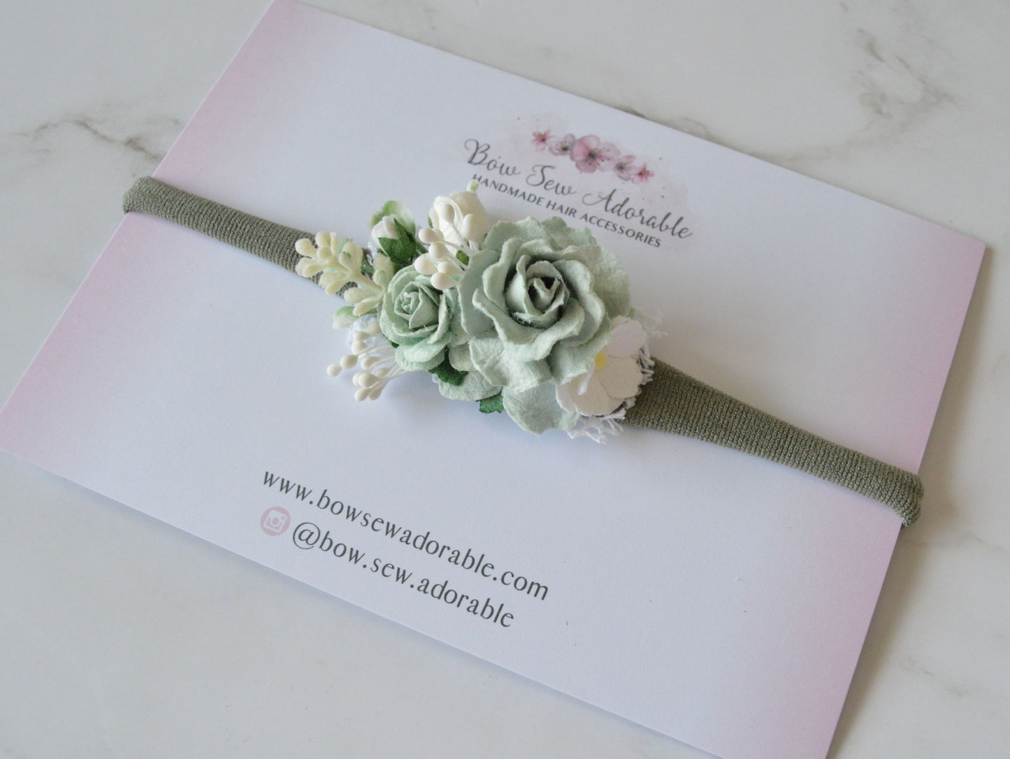 Sage green cluster | Flower headband / Hair clip