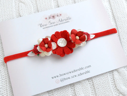 Red daisy floral | Flower headband