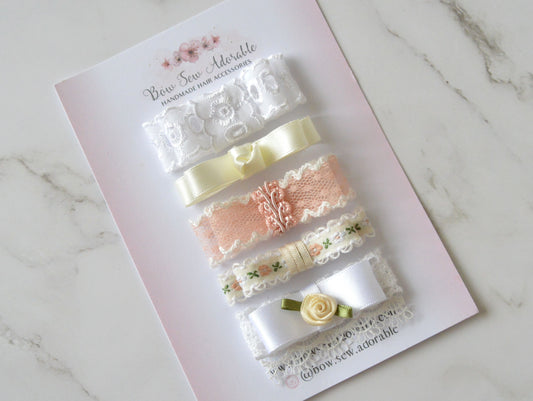 Lace bloom | Hair clip/ headband set