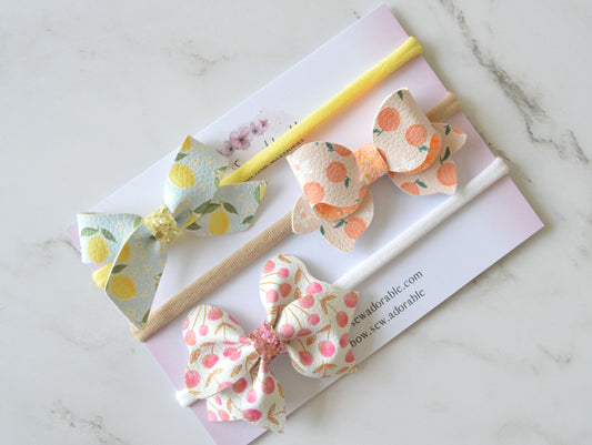 Summer fruits | Hair bow set