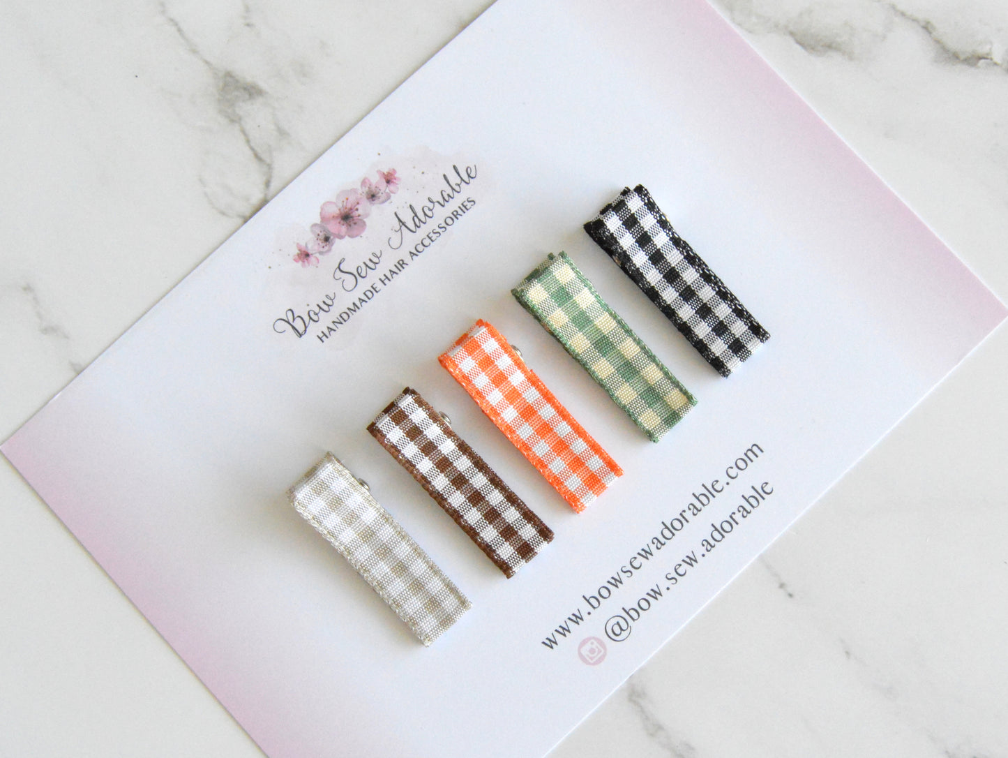 Gingham fringe clips | Hair clip set