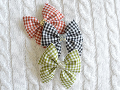 Autumn ginghams | Sailor hair bow