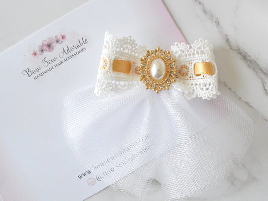 Lace tulle | Hair bow
