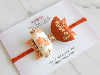 Personalised pumpkins | Hair bow