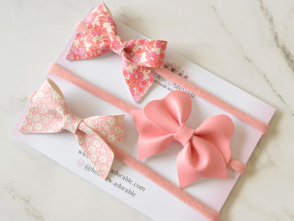 Hot pinks | Hair bow set