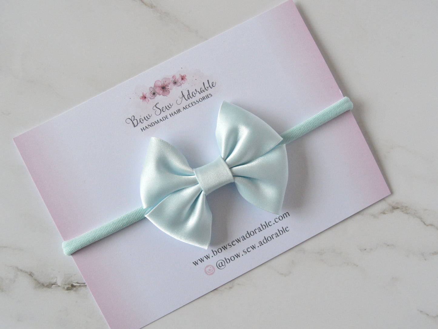 Icy blue satin | Hair bow