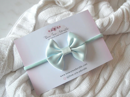 Icy blue satin | Hair bow