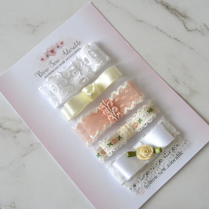 Lace bloom | Hair clip/ headband set