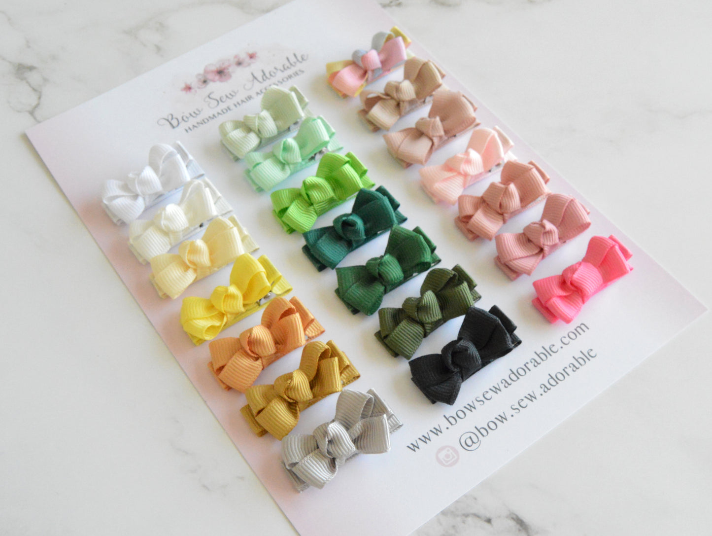 Teeny knot bows | Mini hair clips