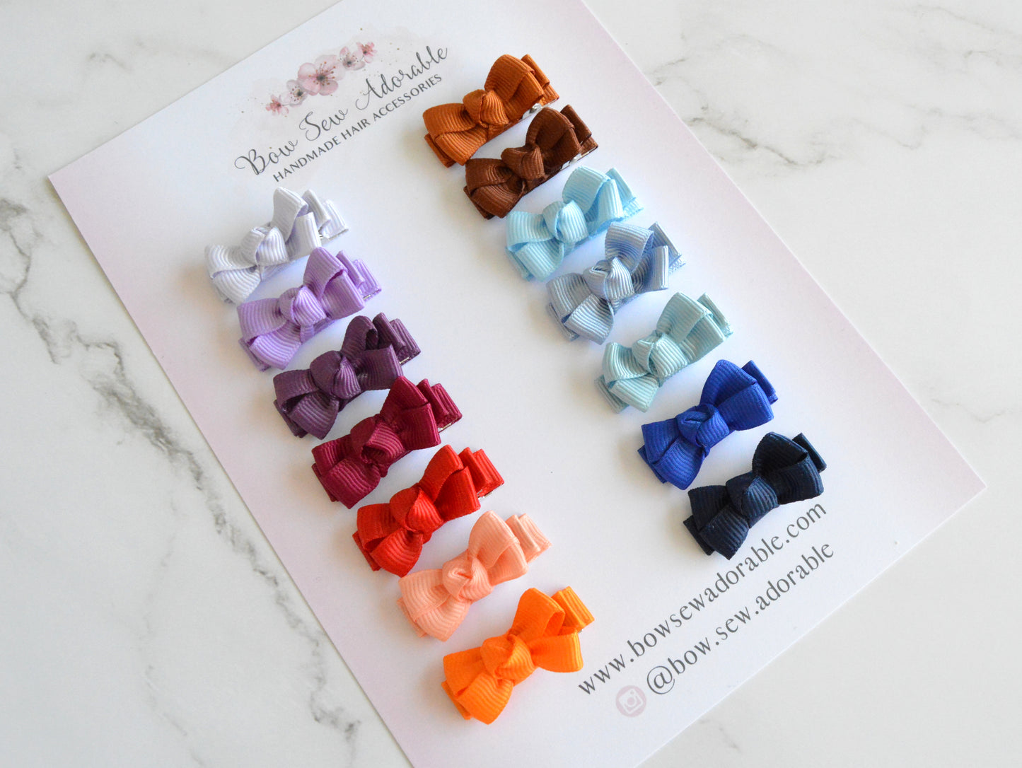 Teeny knot bows | Mini hair clips