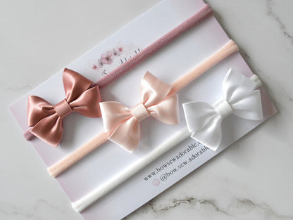 Mini satin pretties | Hair bow set/Individual