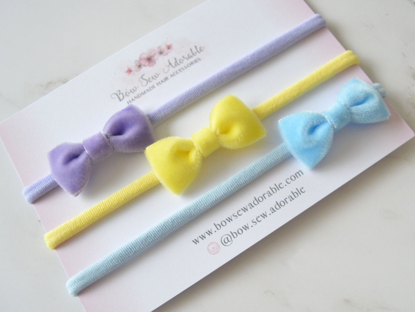 Pastel pinch velvets | Hair bows