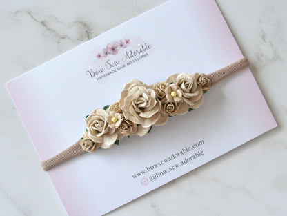 Mocha floral | Flower headband