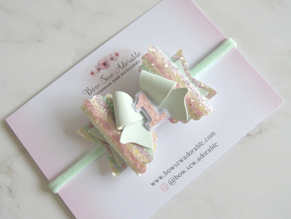 Mint rainbow | Birthday bow