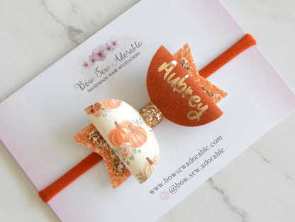 Personalised pumpkins | Hair bow