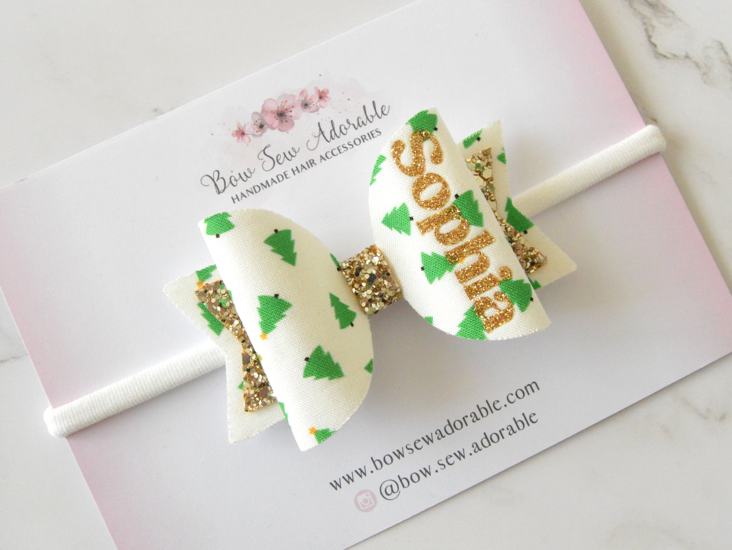 Christmas trees | Personalised Hair bow